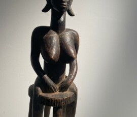 Statue Bambara - Mali - Milieu du XIXᵉ siècle (Dimensions : 69 × 19 cm - Matériaux & patine : Bois dur, patine d’usage - Provenance : Ancienne collection privée française)